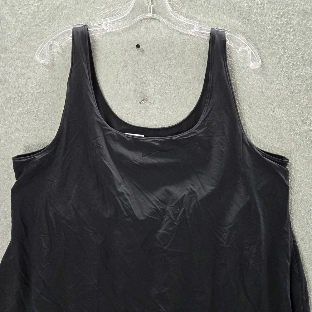 Nike Women Dress 1X Black Bliss Luxe Training Mini Tank Swoosh Lined Sleeveless‎